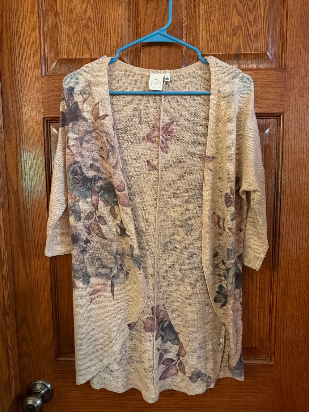 Live In The Moment Floral Small Open Cardigan 3/4 Sleeves Lightweight